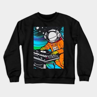 Astronaut DJ In Space Crewneck Sweatshirt